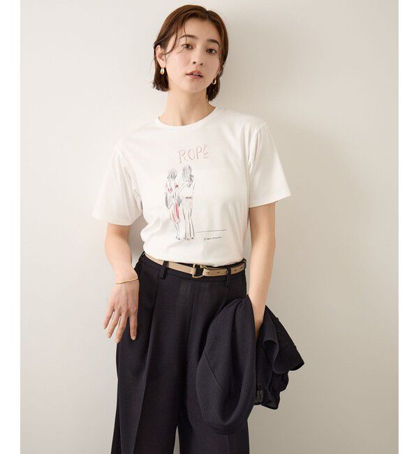 ROPE「【YUKO SAEKI for ROPE&rsquo;・コラボレーション】プリントTシャツ/イージーケア」|Tシャツ・カットソー|