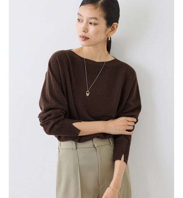 ROPE「【J'aDoRe・一部店舗限定サイズ】カシミヤ100% ボートネックドルマンスリーブニット」|ニット・セーター|ブラウン(20)