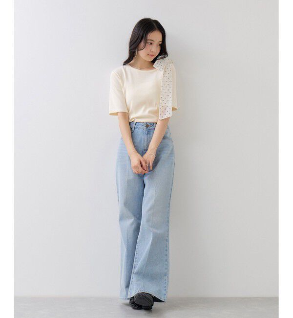 VIS「肩リボンTシャツ」|Tシャツ・カットソー|