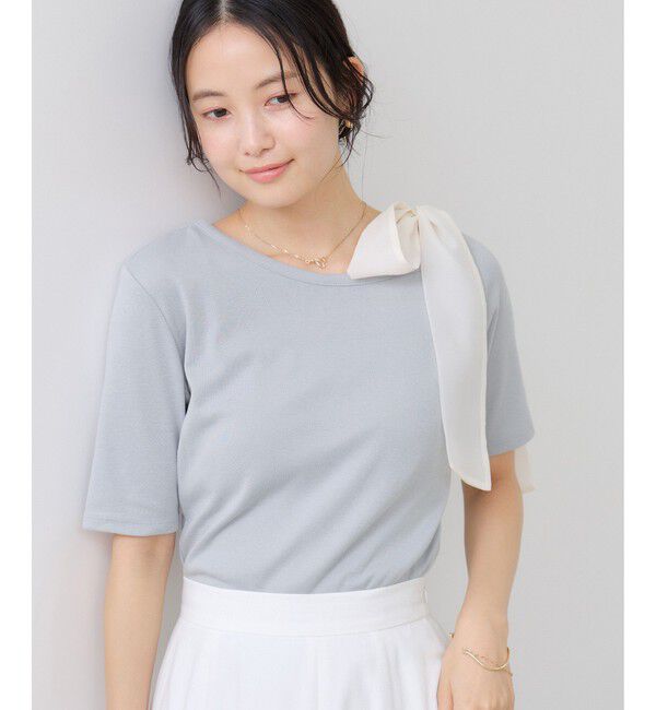 VIS「肩リボンTシャツ」|Tシャツ・カットソー|