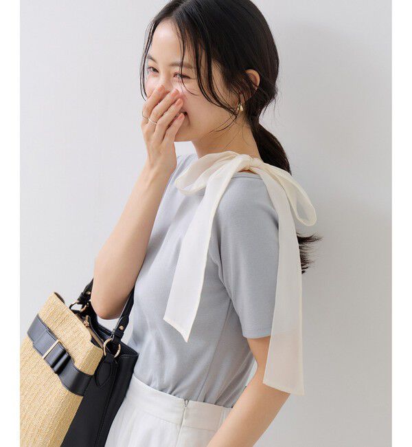 VIS「肩リボンTシャツ」|Tシャツ・カットソー|