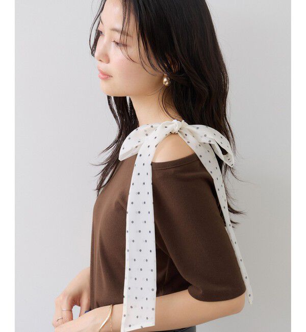 VIS「肩リボンTシャツ」|Tシャツ・カットソー|