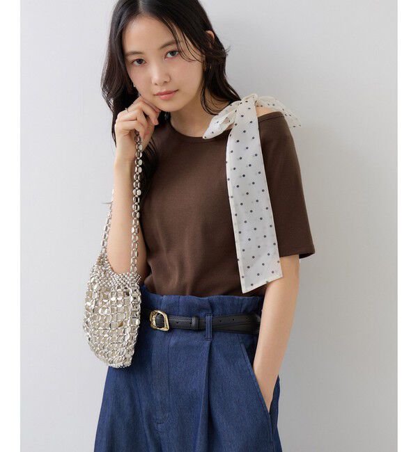 VIS「肩リボンTシャツ」|Tシャツ・カットソー|