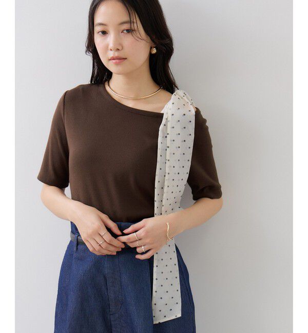 VIS「肩リボンTシャツ」|Tシャツ・カットソー|