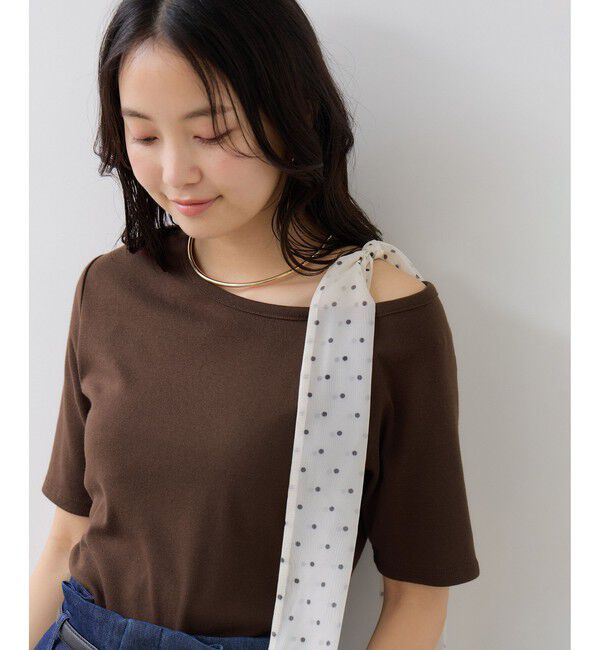 VIS「肩リボンTシャツ」|Tシャツ・カットソー|