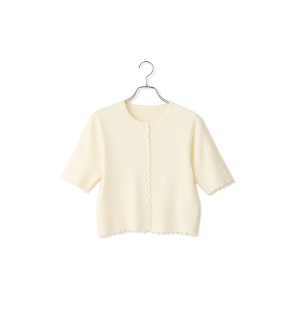 ADAM ET ROPE'「【WEB限定】ハーフスリーブリブカーディガン」|カーディガン|