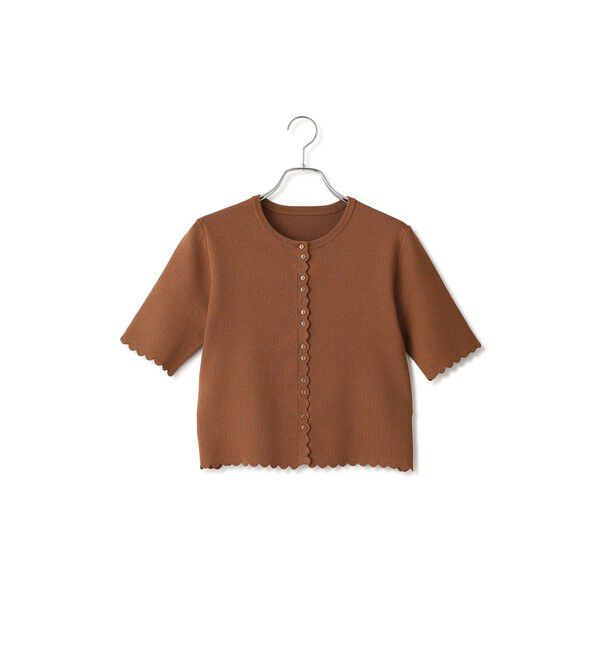 ADAM ET ROPE'「【WEB限定】ハーフスリーブリブカーディガン」|カーディガン|