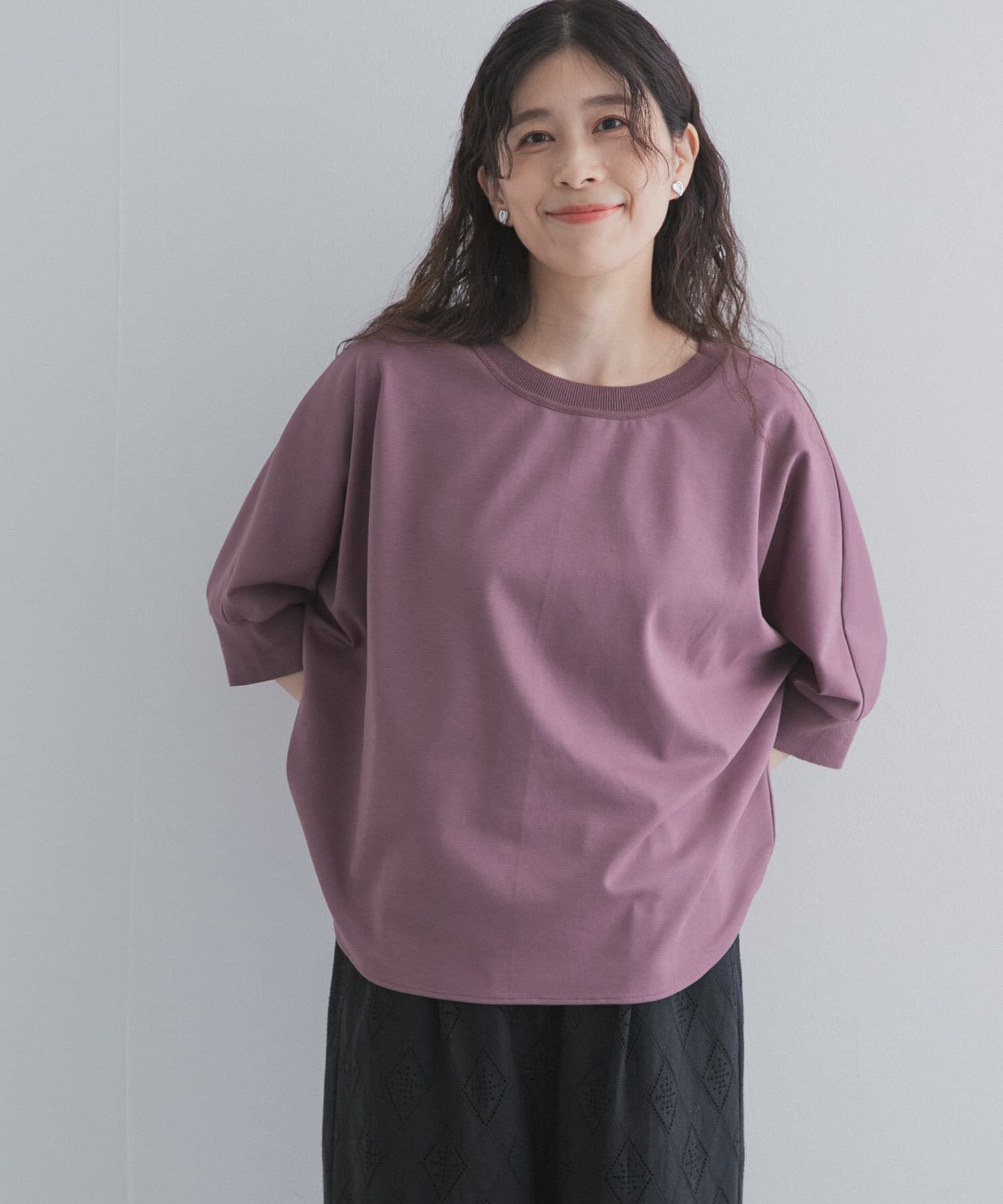 URBAN RESEARCH DOORS「ニットドッキングドルマン プルオーバー」|Tシャツ・カットソー|