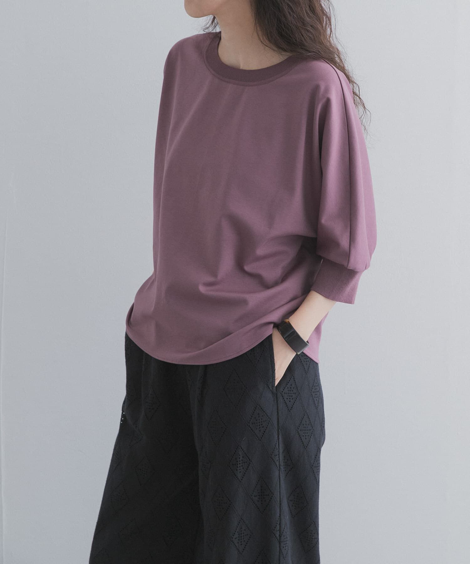 URBAN RESEARCH DOORS「ニットドッキングドルマン プルオーバー」|Tシャツ・カットソー|