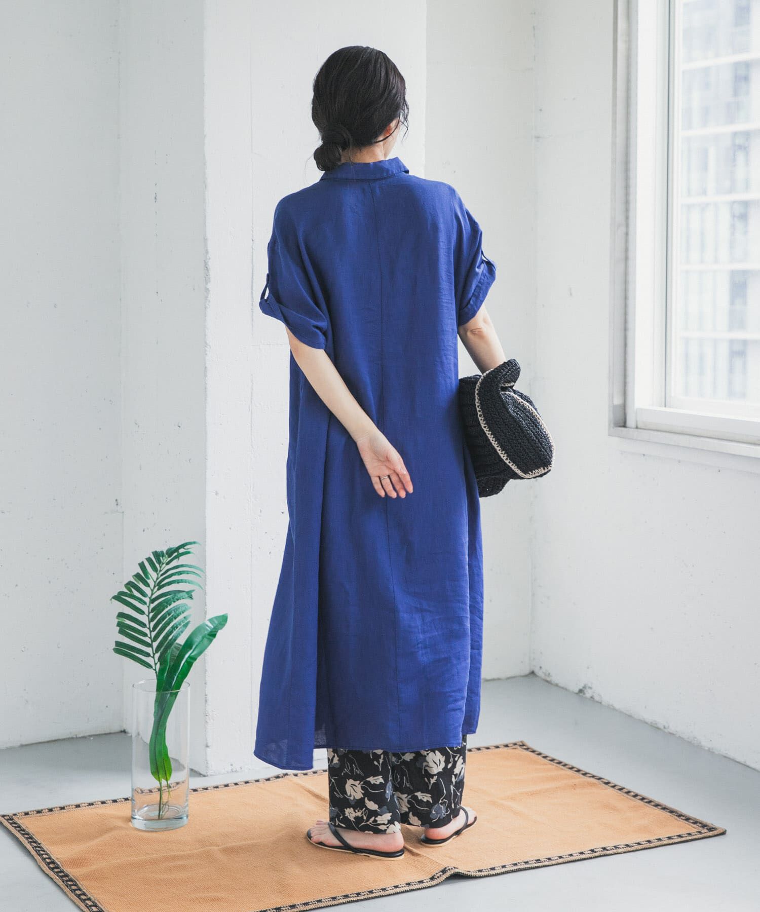 URBAN RESEARCH DOORS「リネン半袖シャツワンピース」|ワンピース|