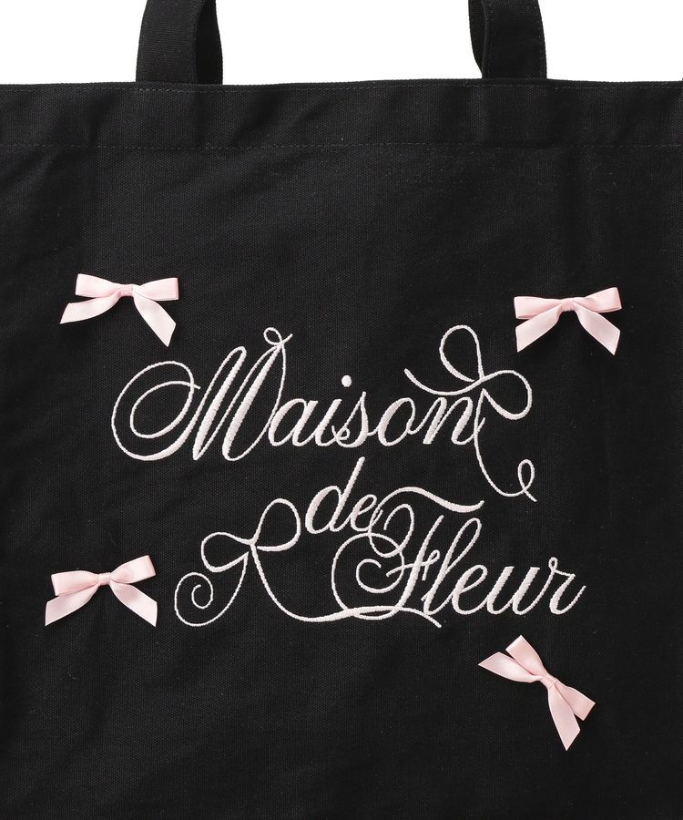 Maison de FLEUR「リボンブランドロゴ刺繍スクエアトートバッグ」|トートバッグ|