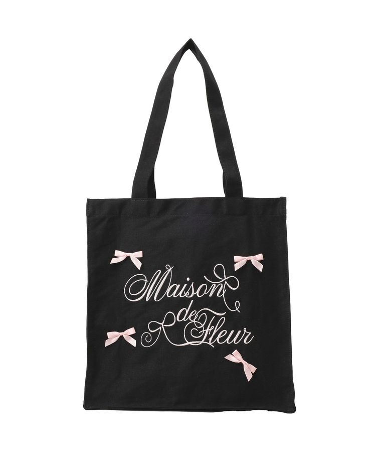 Maison de FLEUR「リボンブランドロゴ刺繍スクエアトートバッグ」|トートバッグ|