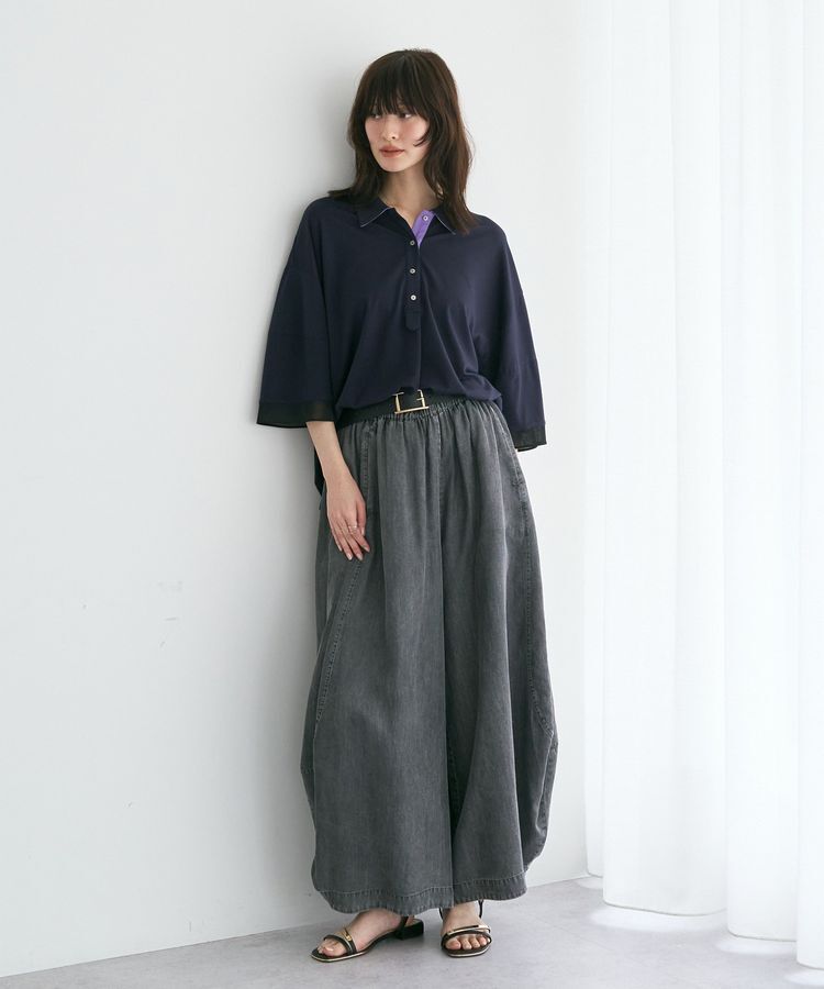Editt by YECCA VECCA「袖口シアーポロカットソー」|Tシャツ・カットソー|