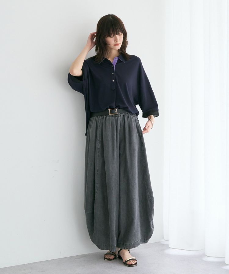 Editt by YECCA VECCA「袖口シアーポロカットソー」|Tシャツ・カットソー|