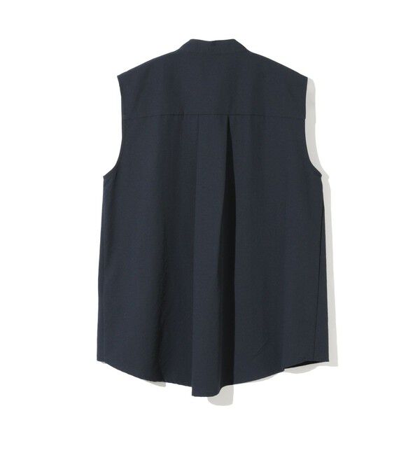 MIDIUMISOLID「MIDIUMISOLID for Ladies ノースリーブアシンメトリープリーツシャツ」|シャツ・ブラウス|