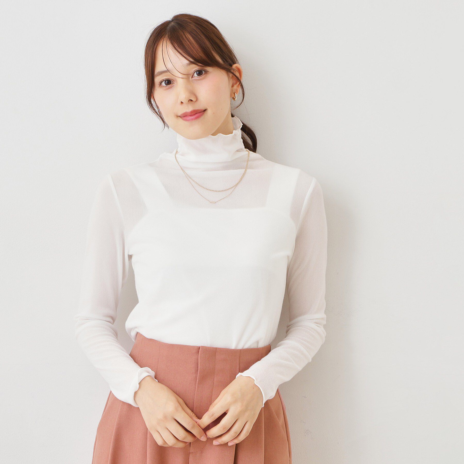 COUP DE CHANCE「【手洗い可／日本製】ハイネックシアーカットソー」|Tシャツ・カットソー|