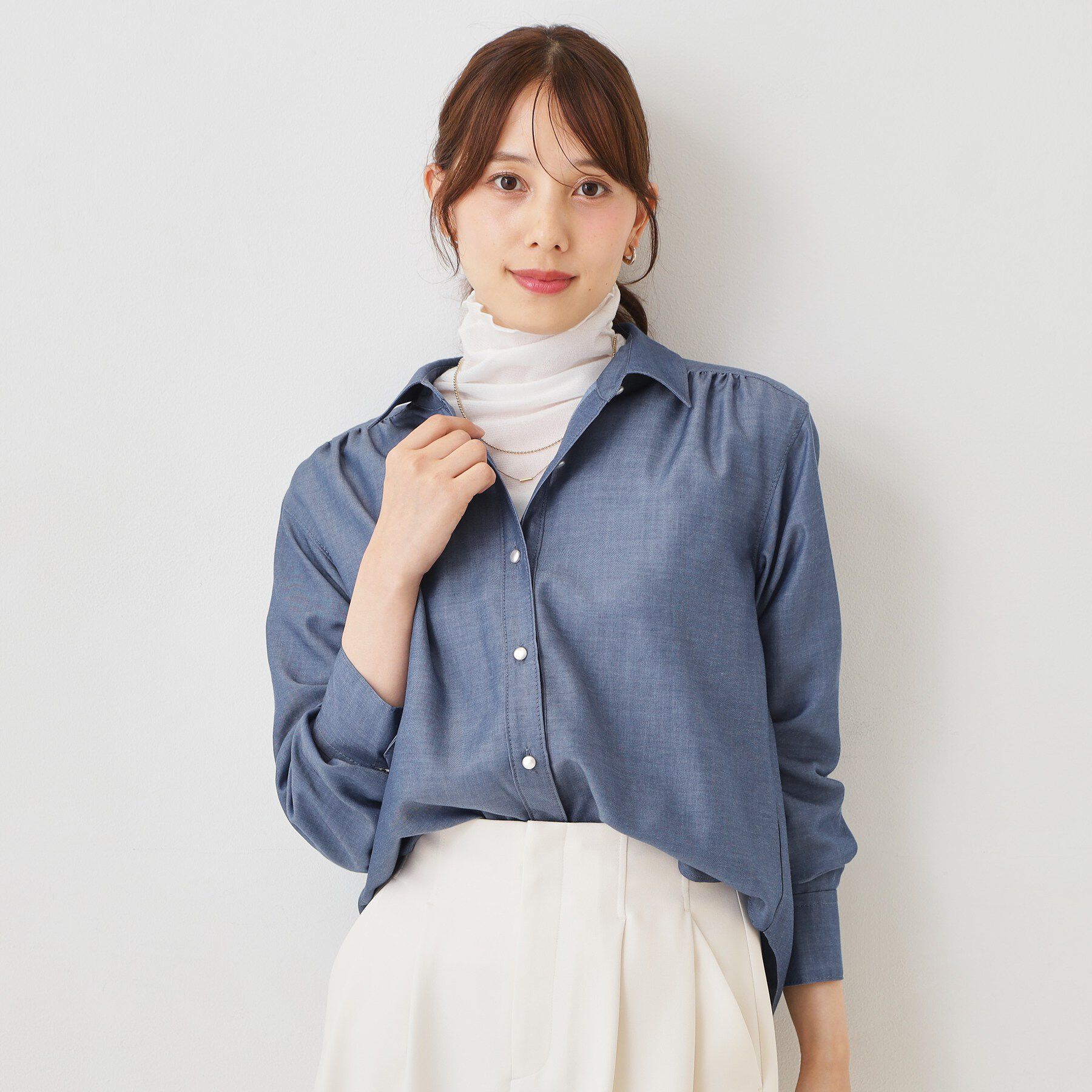COUP DE CHANCE「【手洗い可／日本製】ハイネックシアーカットソー」|Tシャツ・カットソー|
