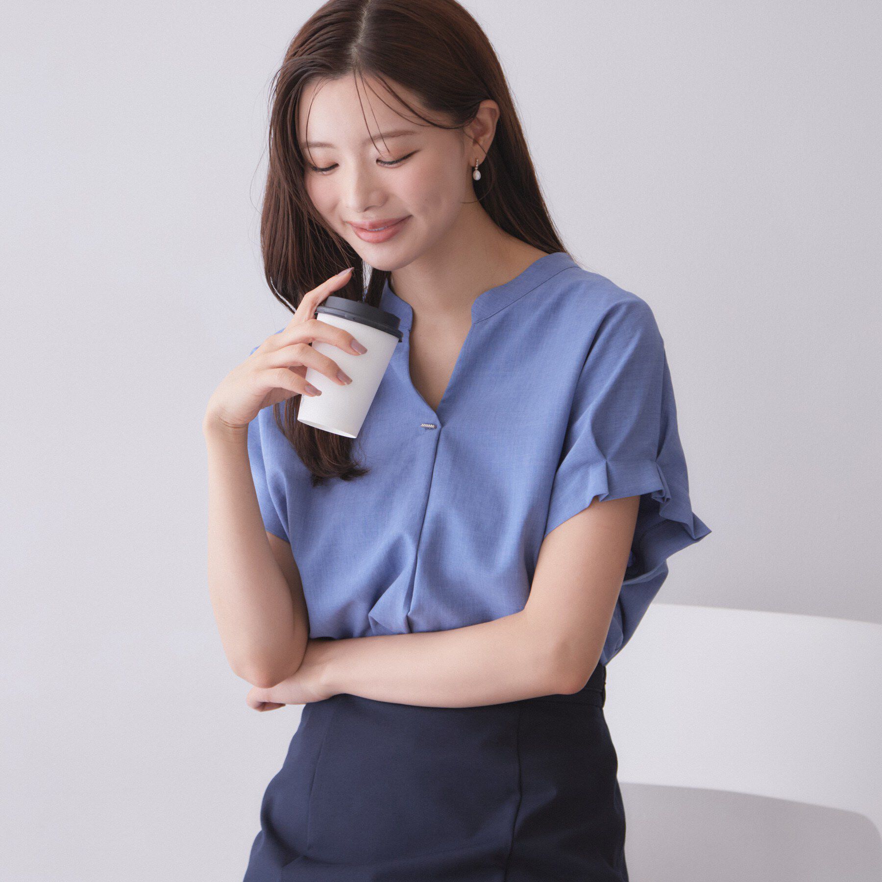 index「【大人気により追加生産】タックスキッパーブラウス《接触冷感／吸水速乾／洗濯機OK／イージーアイロン／」|シャツ・ブラウス|