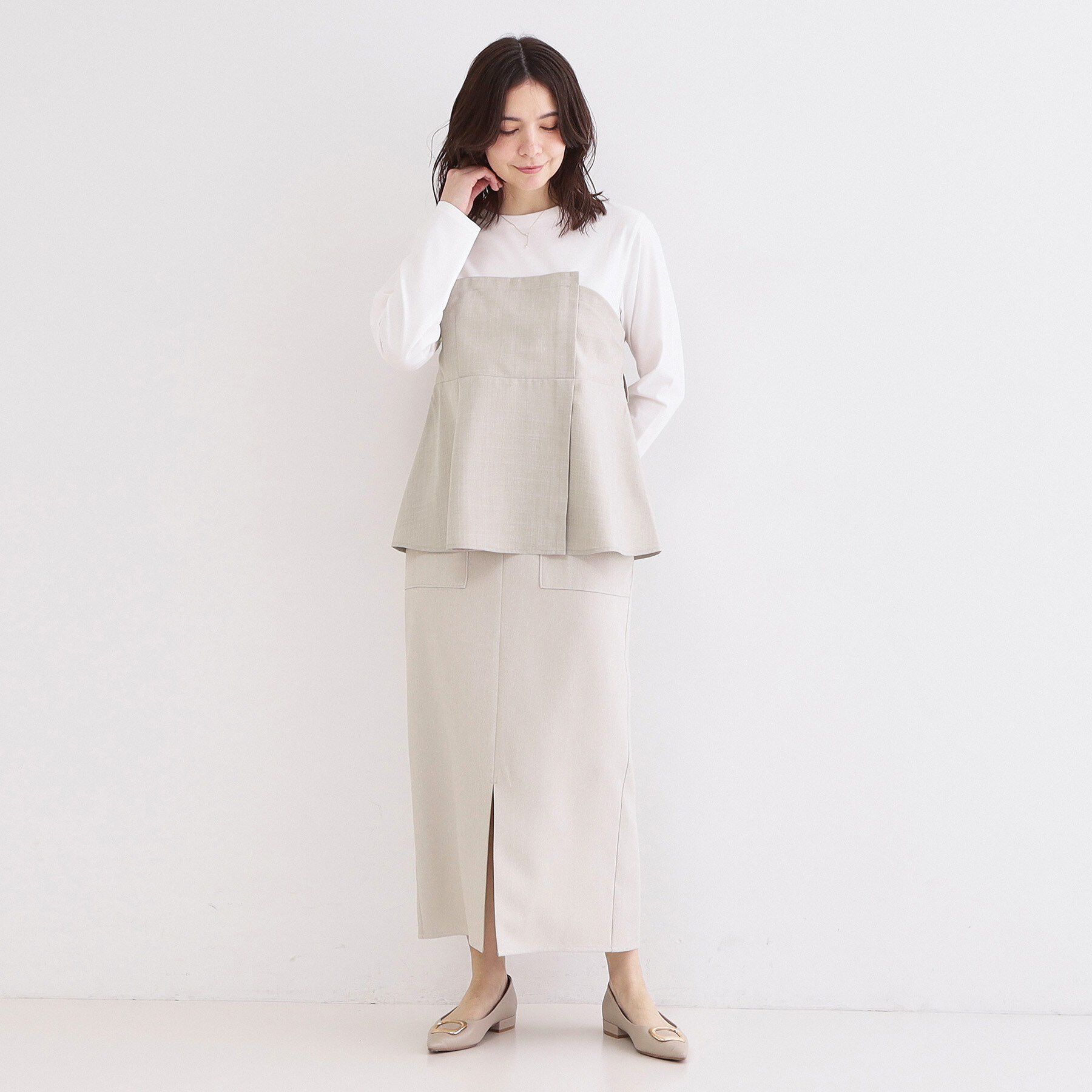 OPAQUE.CLIP「ビスチェドッキングカットソー【洗濯機OK】」|Tシャツ・カットソー|