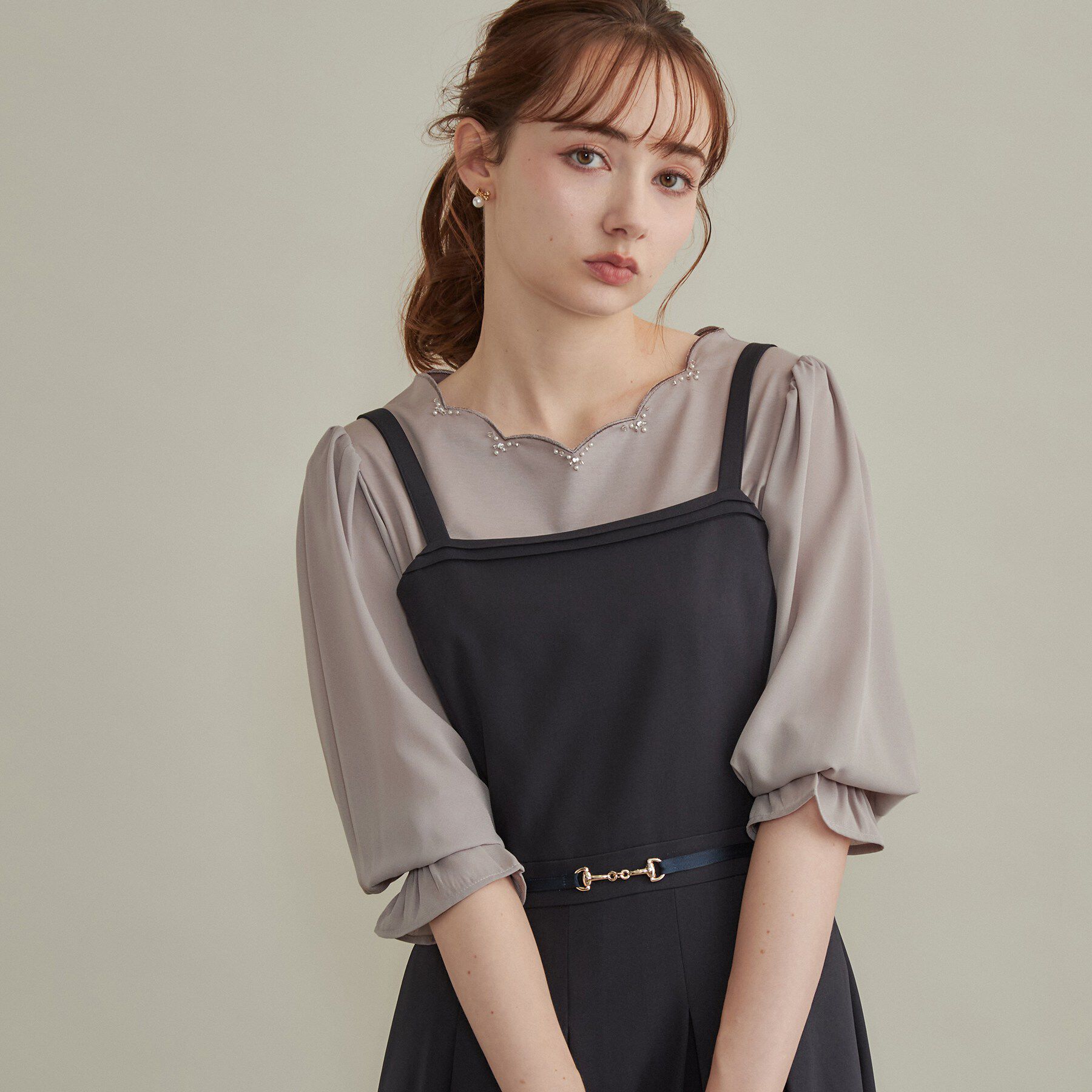 顔まわり華やぐ・接触冷感・UVカット】スカラ刺繍トップス（Couture