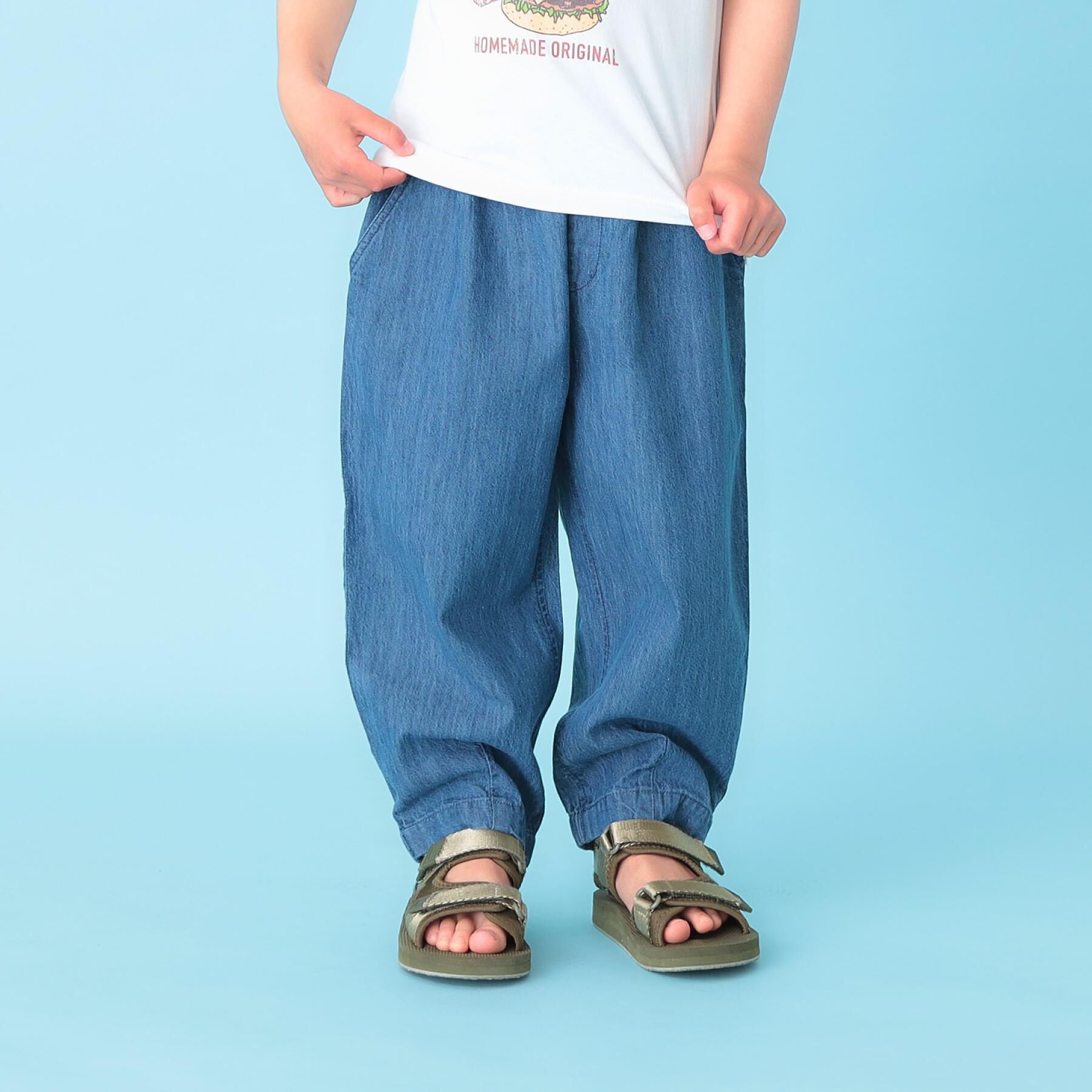 THE SHOP TK「デニム 裾ゴム ジョガーパンツ」|その他|ネイビー(094)