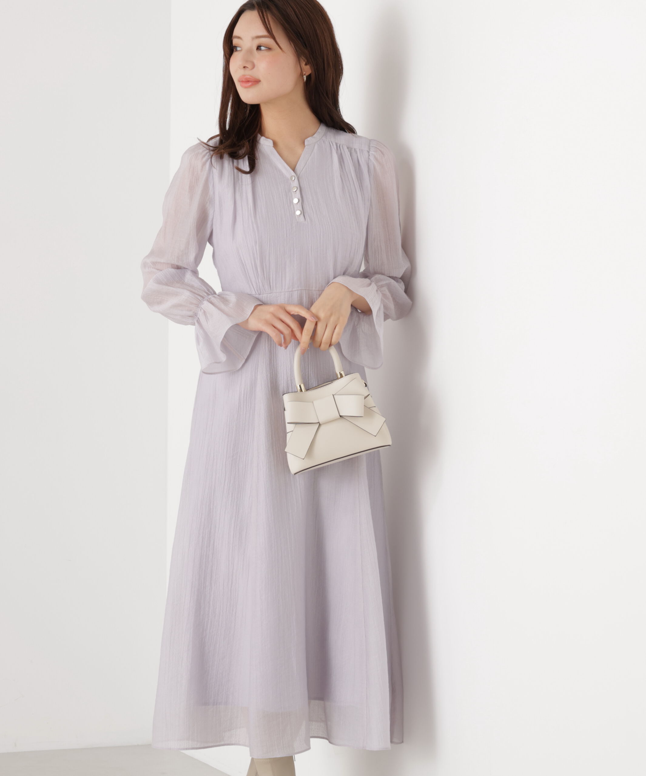 PROPORTION BODY DRESSING「バックレースアップレディワンピース　26SS」|ワンピース|ラベンダー