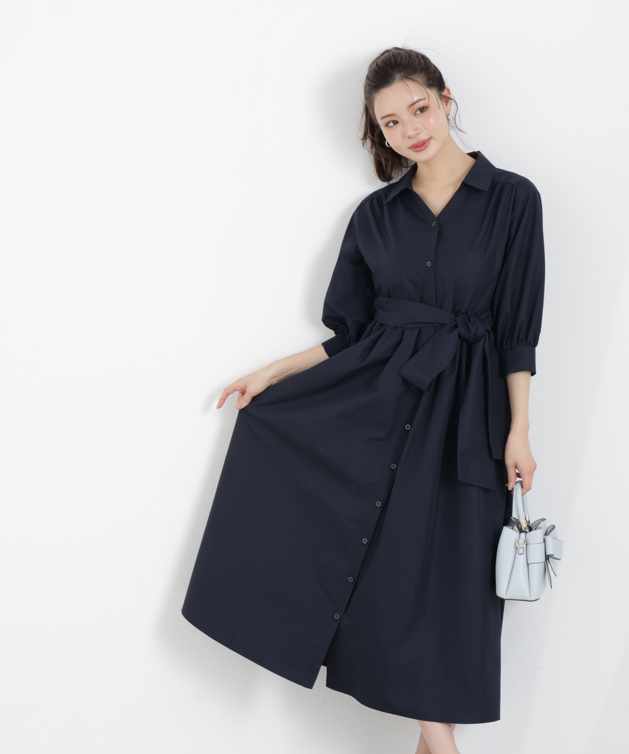 PROPORTION BODY DRESSING「リボン付きシャツワンピース　26SS」|ワンピース|