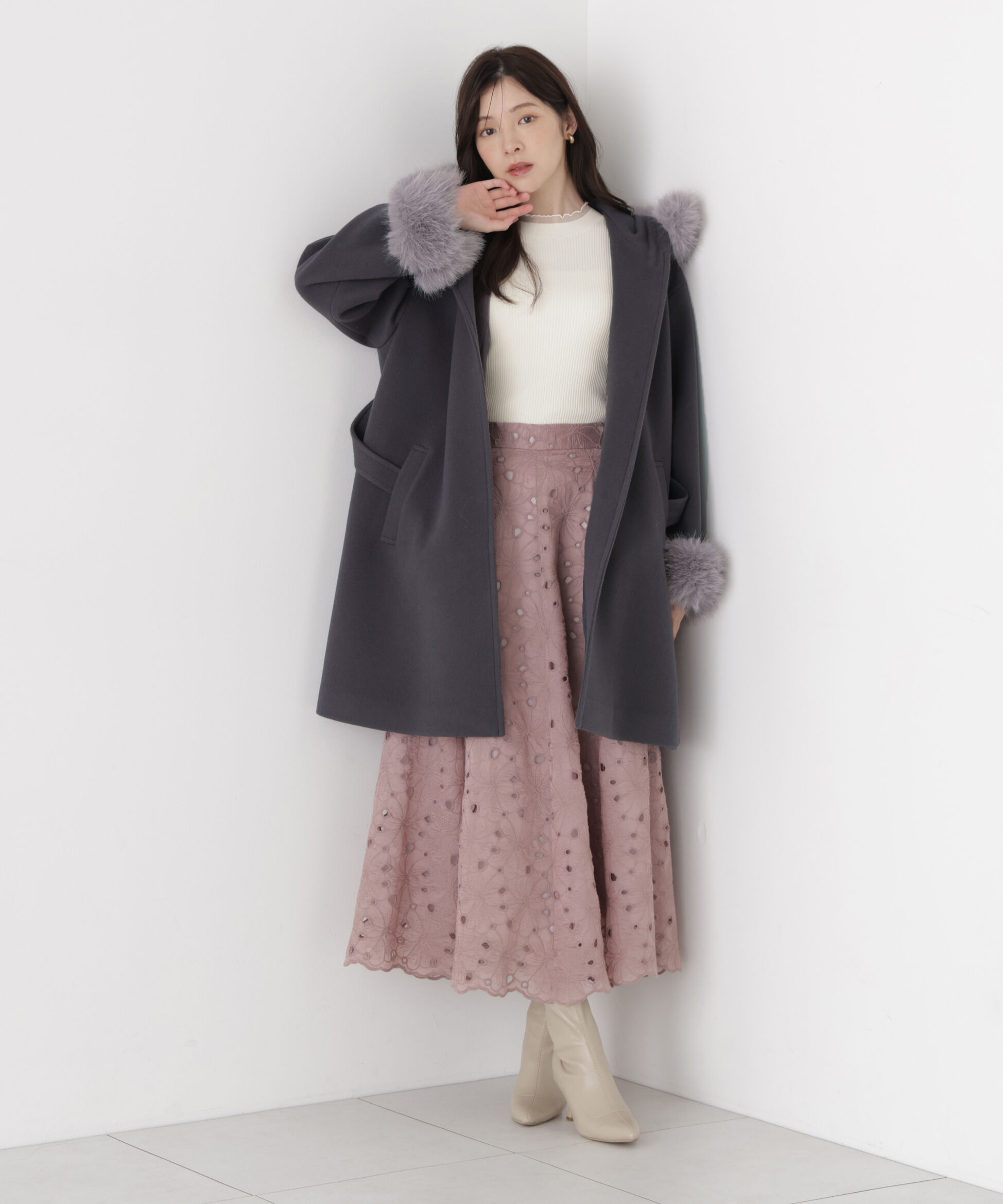 PROPORTION BODY DRESSING「カットワークレーススカート」|スカート|