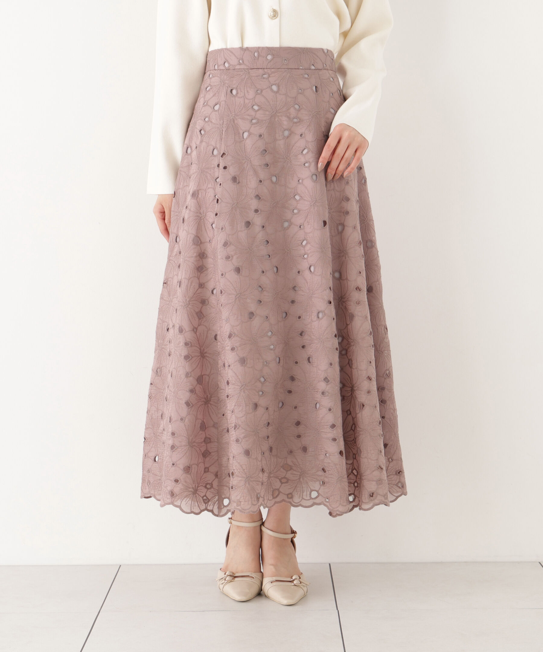 PROPORTION BODY DRESSING「カットワークレーススカート」|スカート|