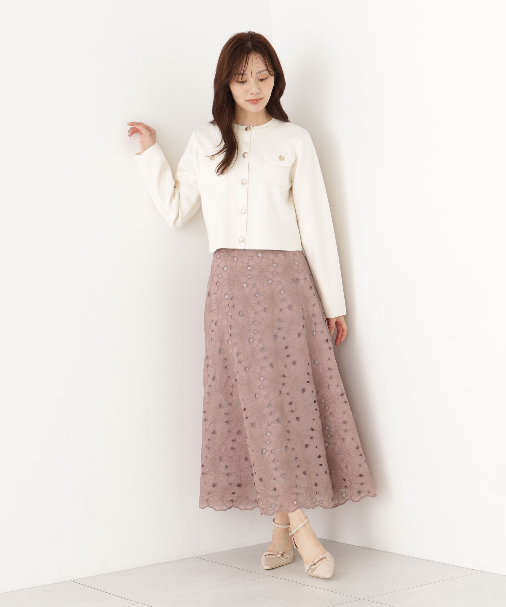 PROPORTION BODY DRESSING「カットワークレーススカート」|スカート|
