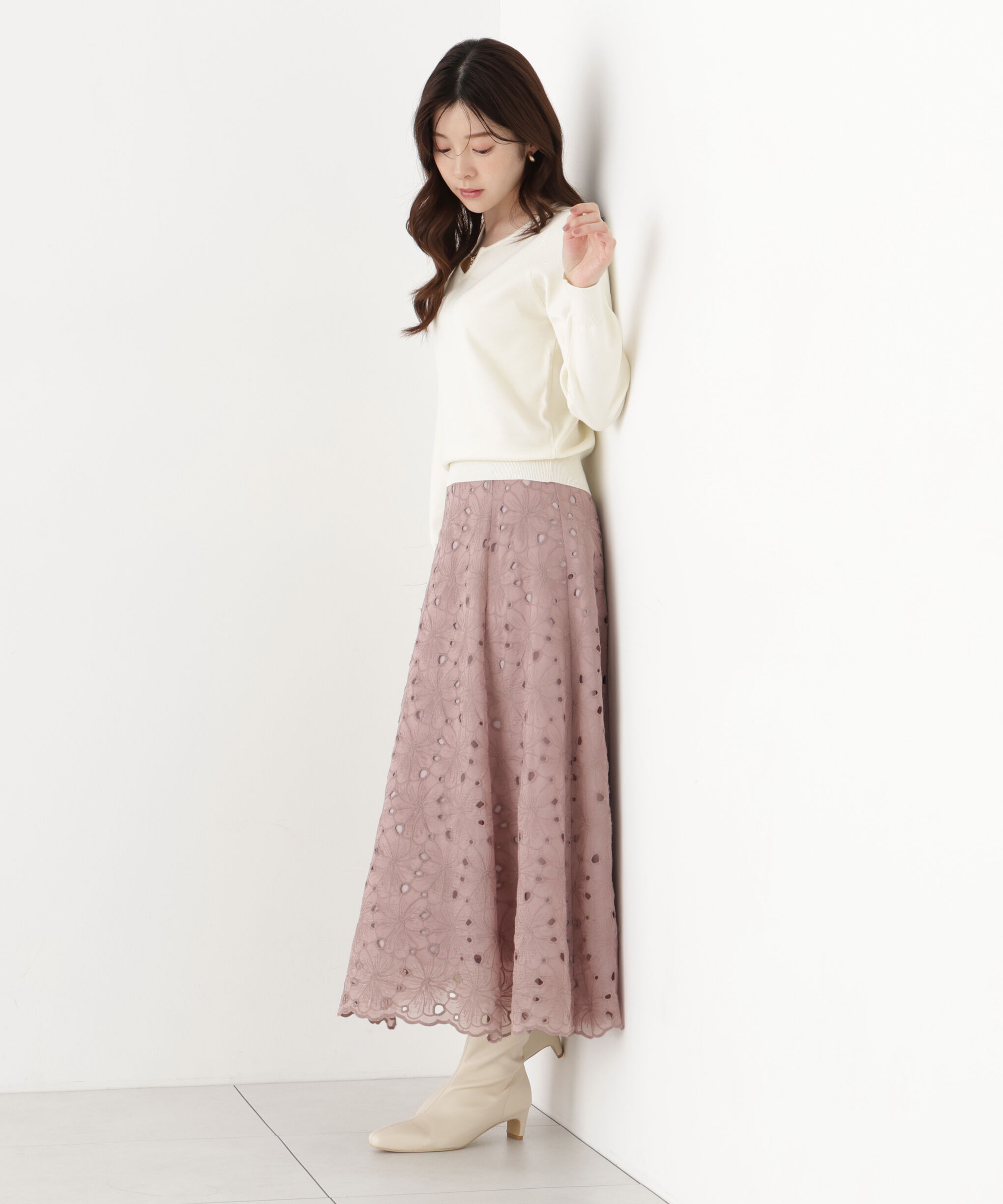 PROPORTION BODY DRESSING「カットワークレーススカート」|スカート|