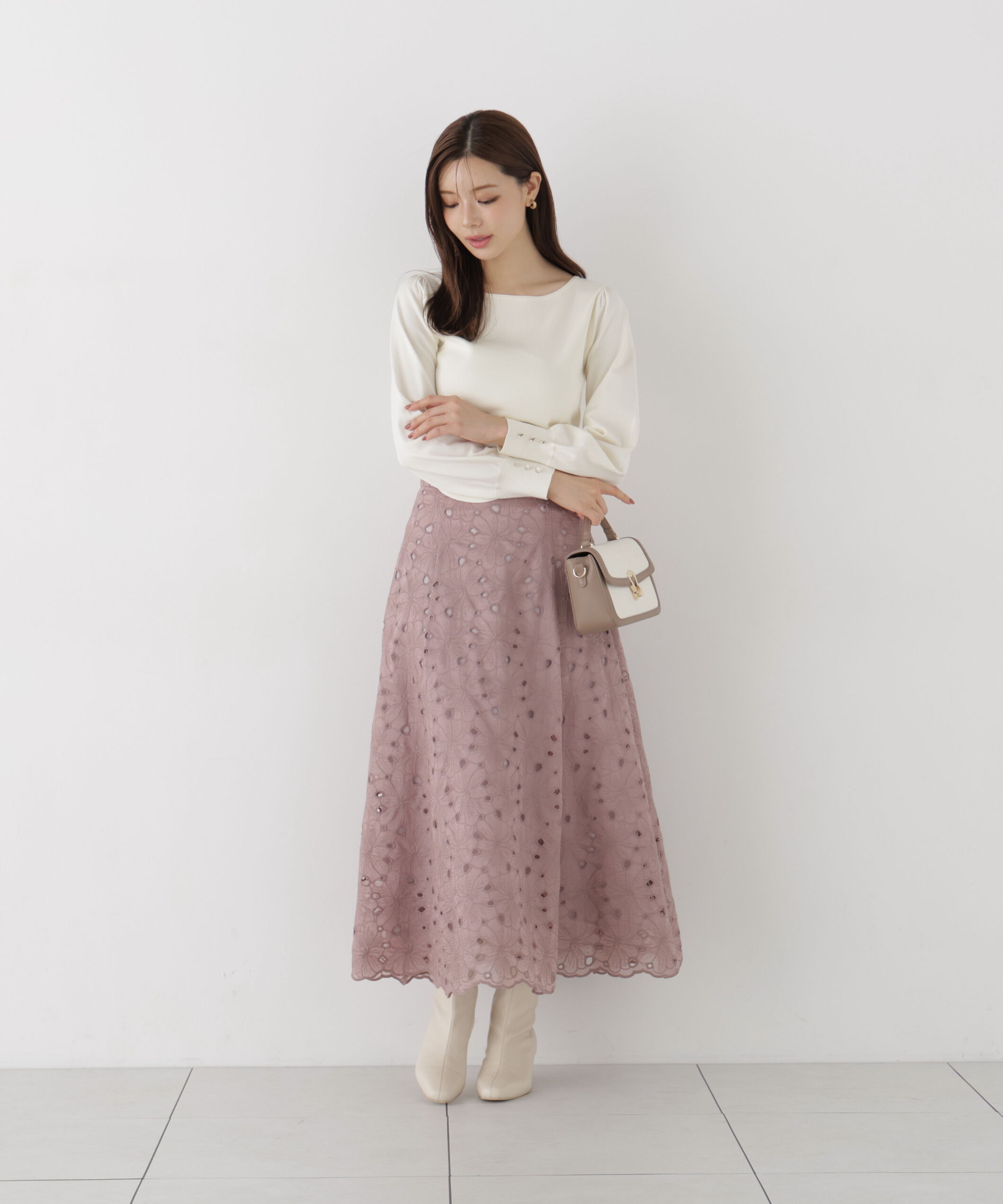 PROPORTION BODY DRESSING「カットワークレーススカート」|スカート|