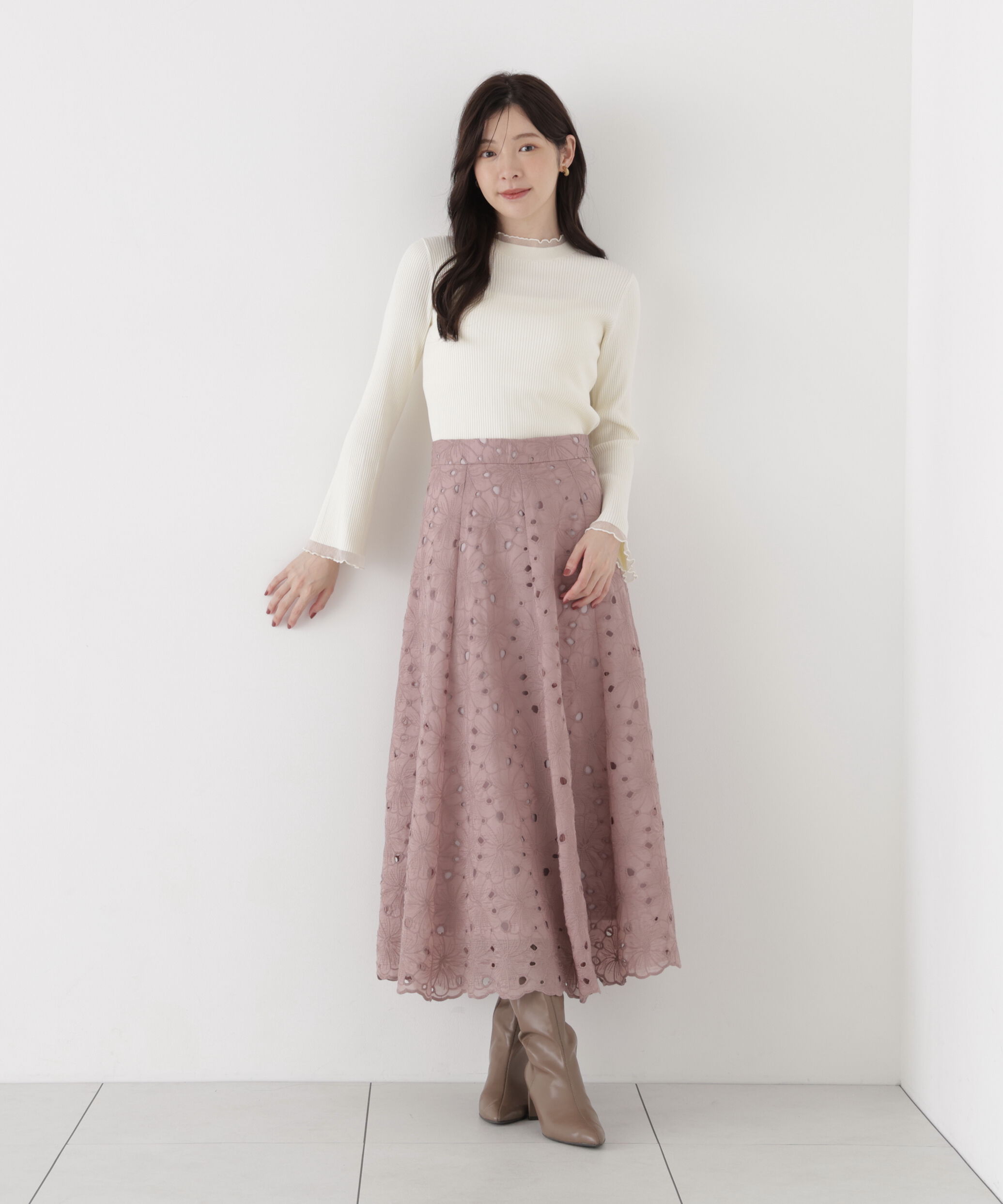 PROPORTION BODY DRESSING「カットワークレーススカート」|スカート|