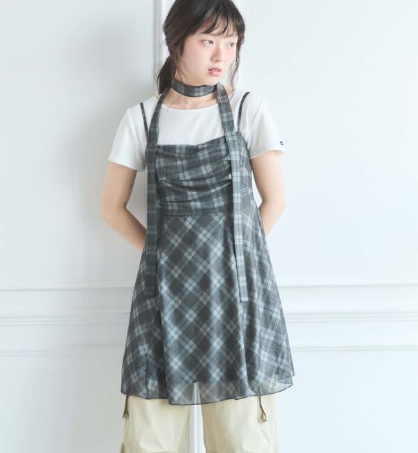 archives「&rsquo;チュールチェックミニキャミワンピース&rsquo;」|チュニック|CHARCOAL GRAY