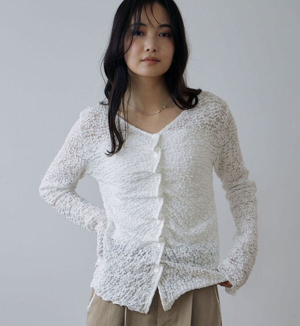 archives「【ＯＮかわ】カットレースフロントタックＴＯＰＳ」|Tシャツ・カットソー|