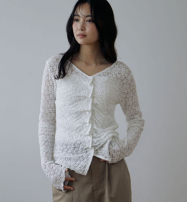 archives「【ＯＮかわ】カットレースフロントタックＴＯＰＳ」|Tシャツ・カットソー|