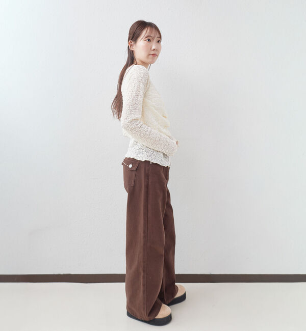archives「【ＯＮかわ】カットレースフロントタックＴＯＰＳ」|Tシャツ・カットソー|