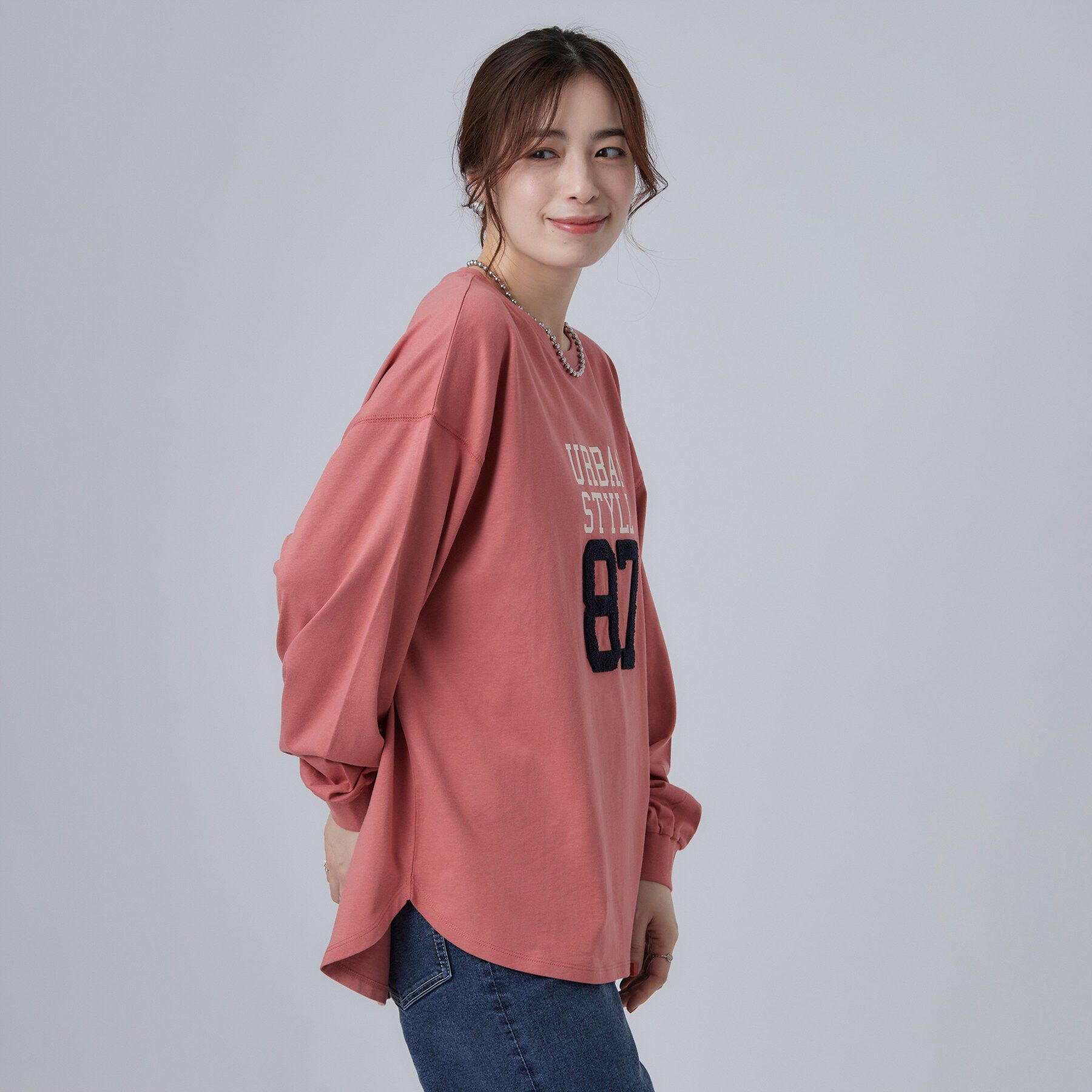 SHOO･LA･RUE「【選べる4柄/体型カバー】ゆるっと着られる BIGロンT」|Tシャツ・カットソー|