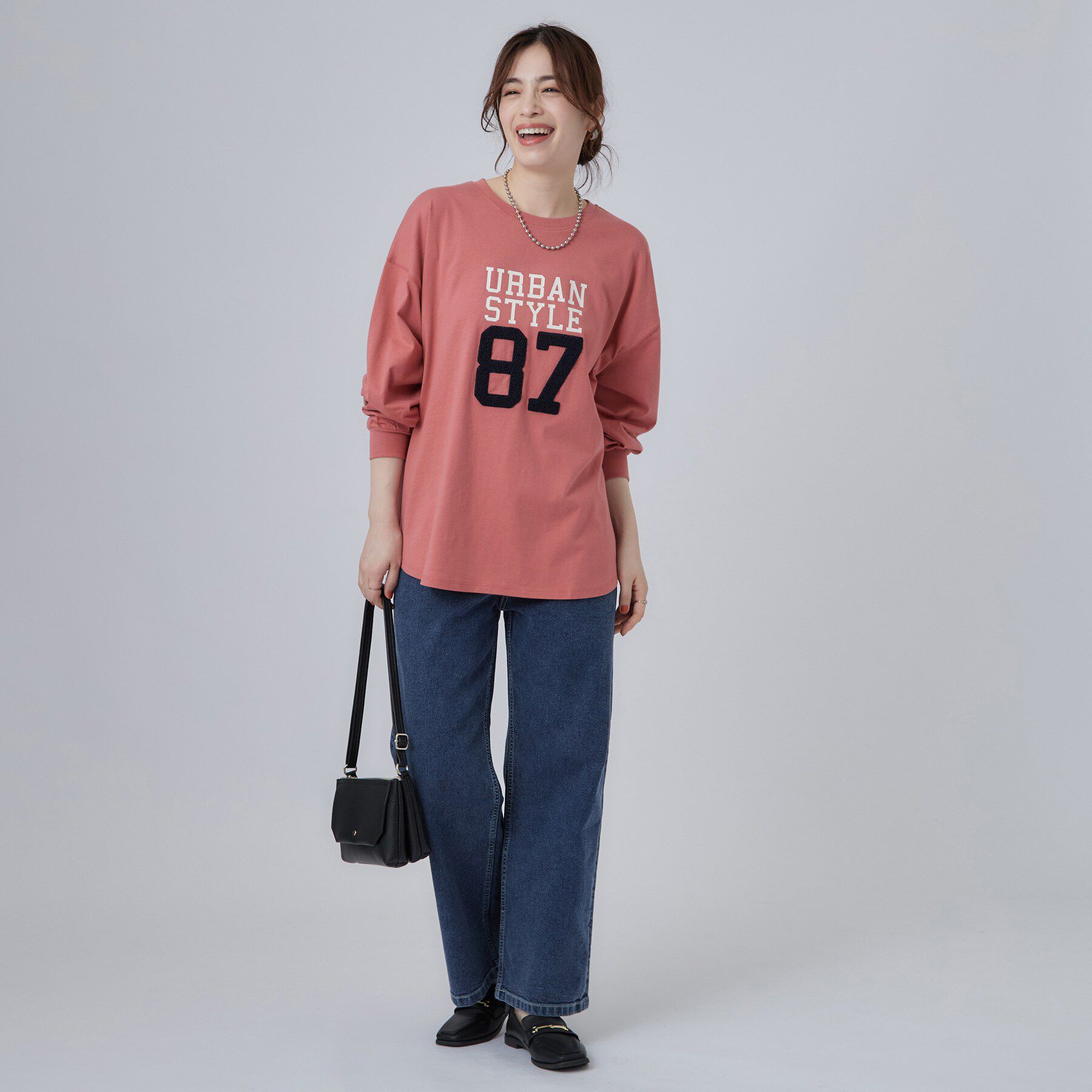 SHOO･LA･RUE「【選べる4柄/体型カバー】ゆるっと着られる BIGロンT」|Tシャツ・カットソー|