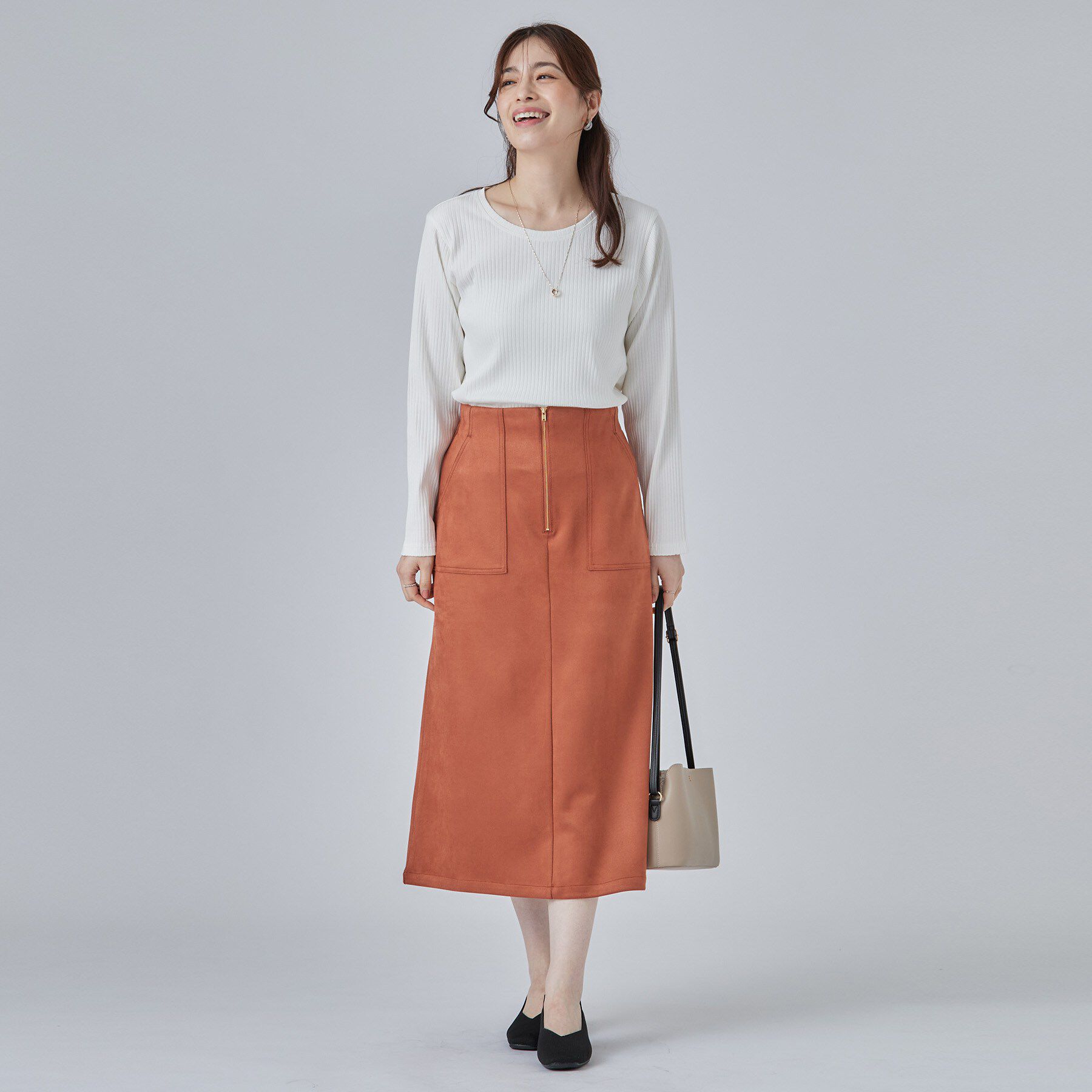 SHOO･LA･RUE「【S-LL】シンプルだから使いやすい すっきり見えの長袖トップス」|Tシャツ・カットソー|