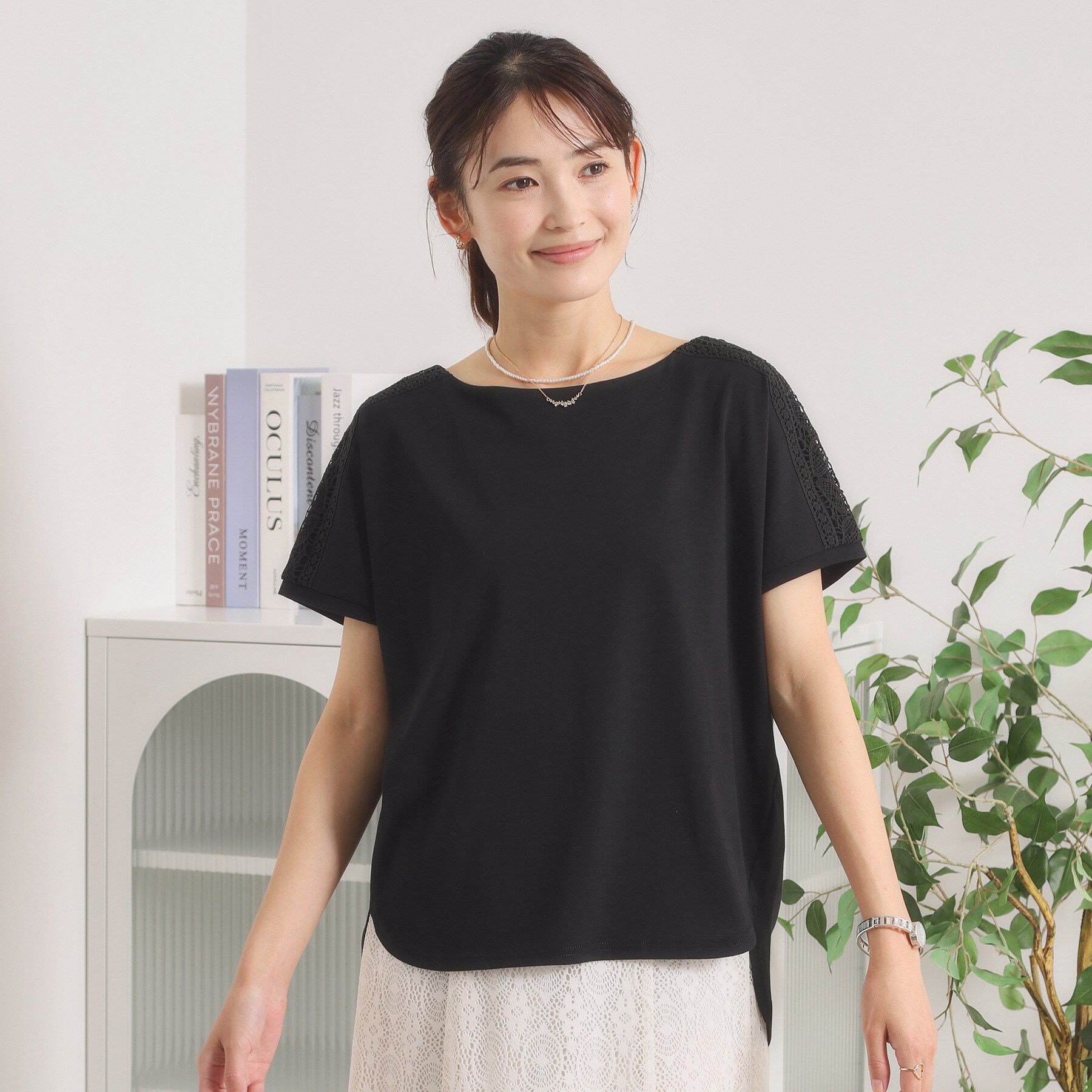 ITS&rsquo;DEMO「【冷感／遮熱】肩レースTシャツ」|Tシャツ・カットソー|