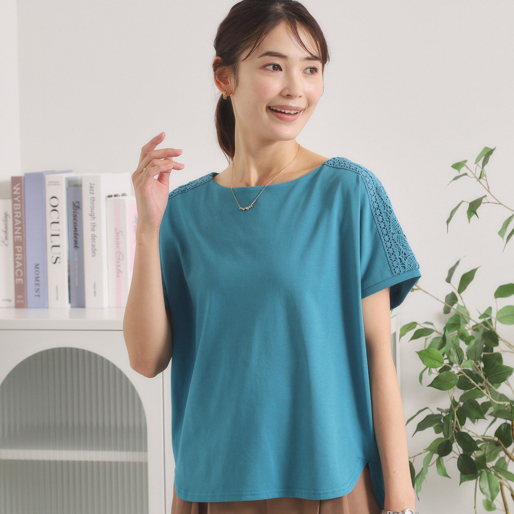 ITS&rsquo;DEMO「【冷感／遮熱】肩レースTシャツ」|Tシャツ・カットソー|