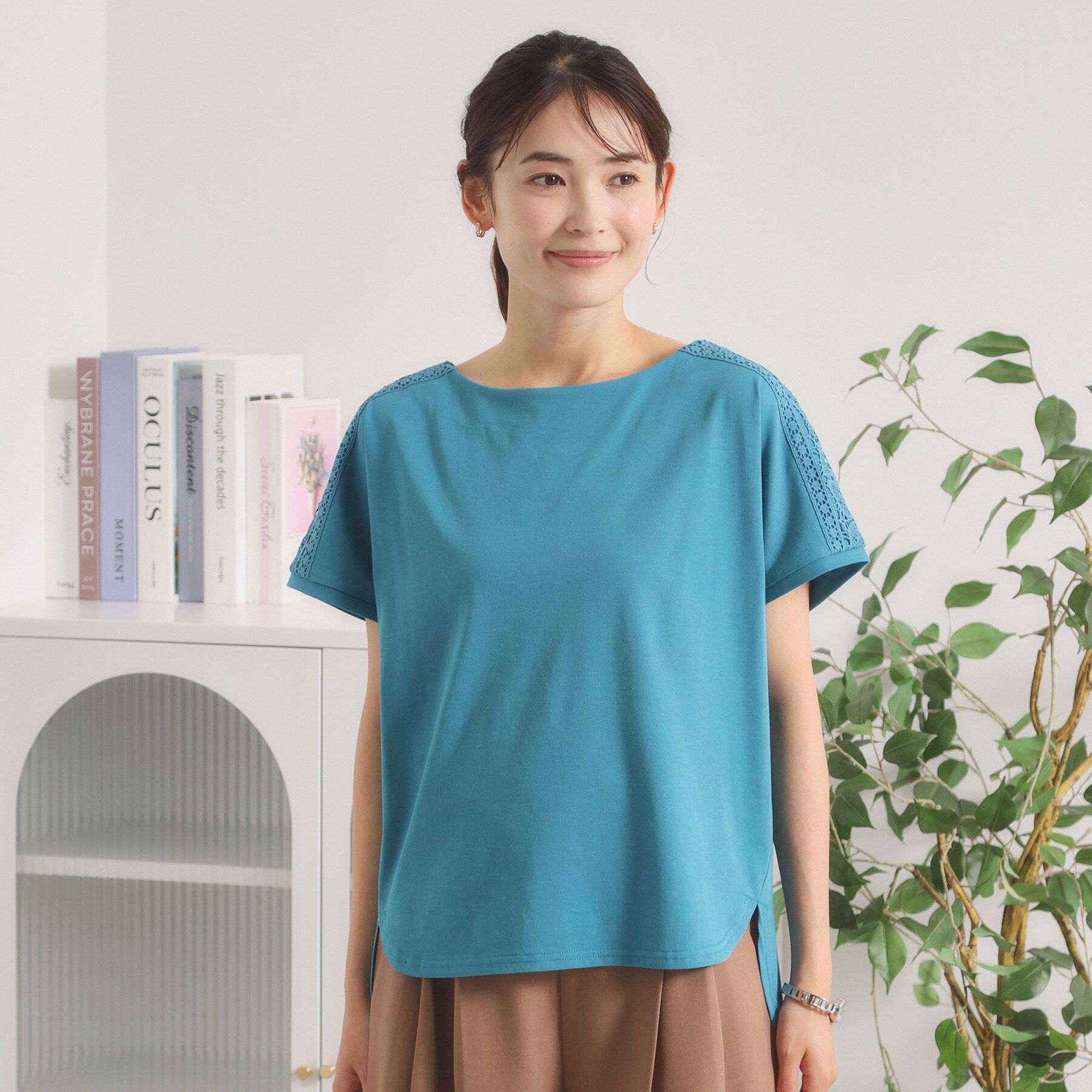ITS&rsquo;DEMO「【冷感／遮熱】肩レースTシャツ」|Tシャツ・カットソー|