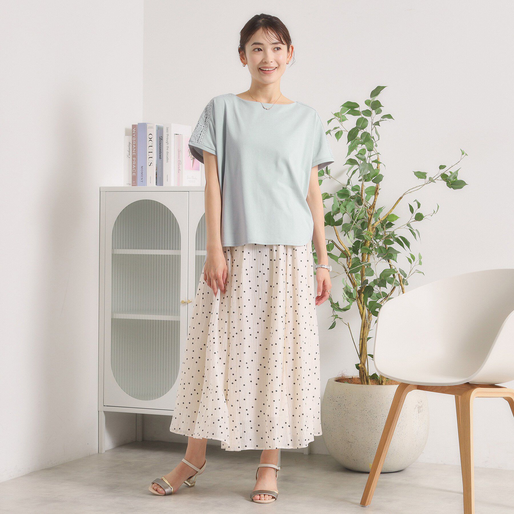 ITS&rsquo;DEMO「【冷感／遮熱】肩レースTシャツ」|Tシャツ・カットソー|