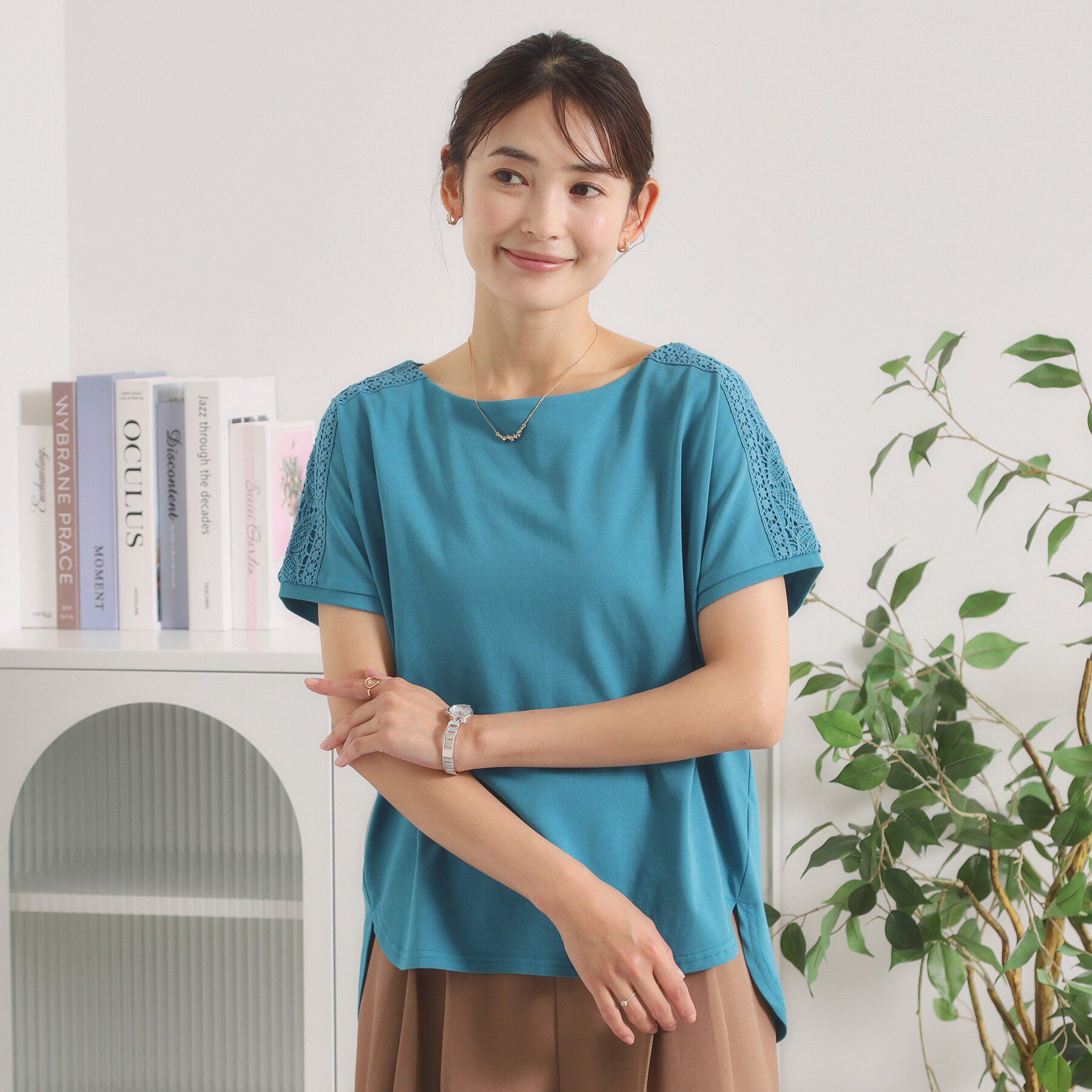 ITS&rsquo;DEMO「【冷感／遮熱】肩レースTシャツ」|Tシャツ・カットソー|