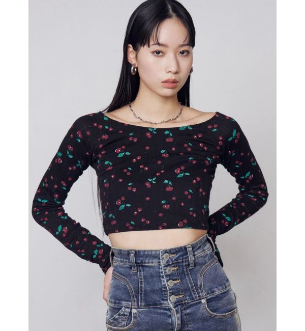 EMODA「アイレットクロップドロングスリーブTシャツ」|Tシャツ・カットソー|