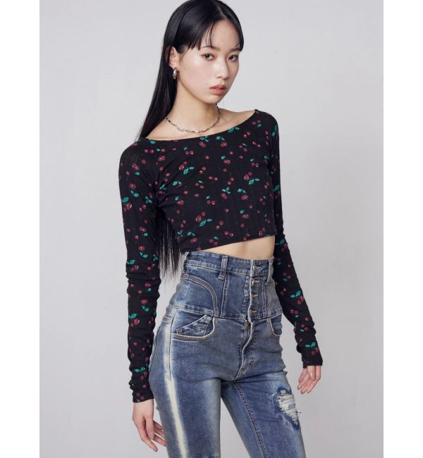EMODA「アイレットクロップドロングスリーブTシャツ」|Tシャツ・カットソー|