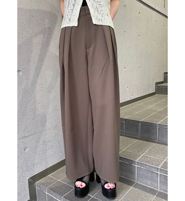 MURUA「ダブルタックワイドパンツ」|その他|ブラウン