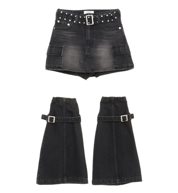 GYDA「【TINY】レッグウォーマー付きミニスカートライクショートパンツ」|スカート|