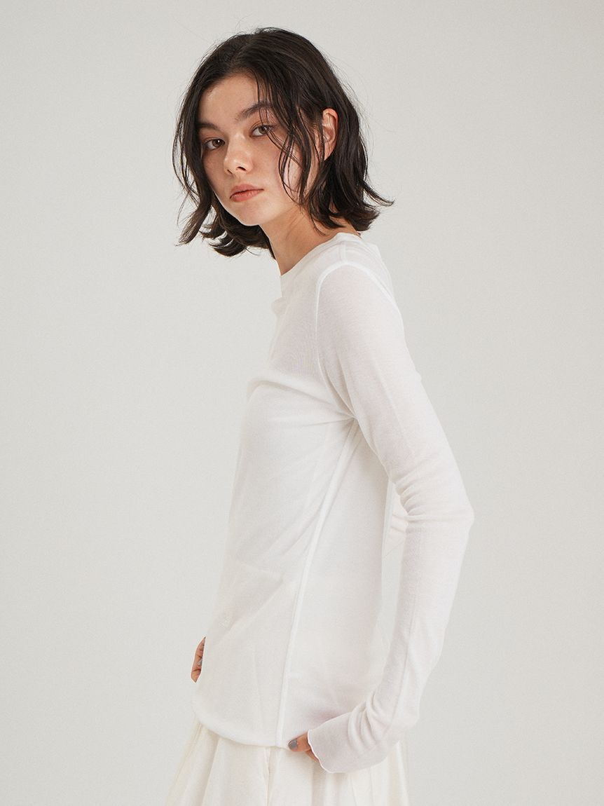 Mila Owen「シルクブレンドシアーロングTシャツ」|Tシャツ・カットソー|